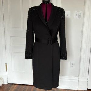 Badgley Mischka Black V-Neck Dress Size 8